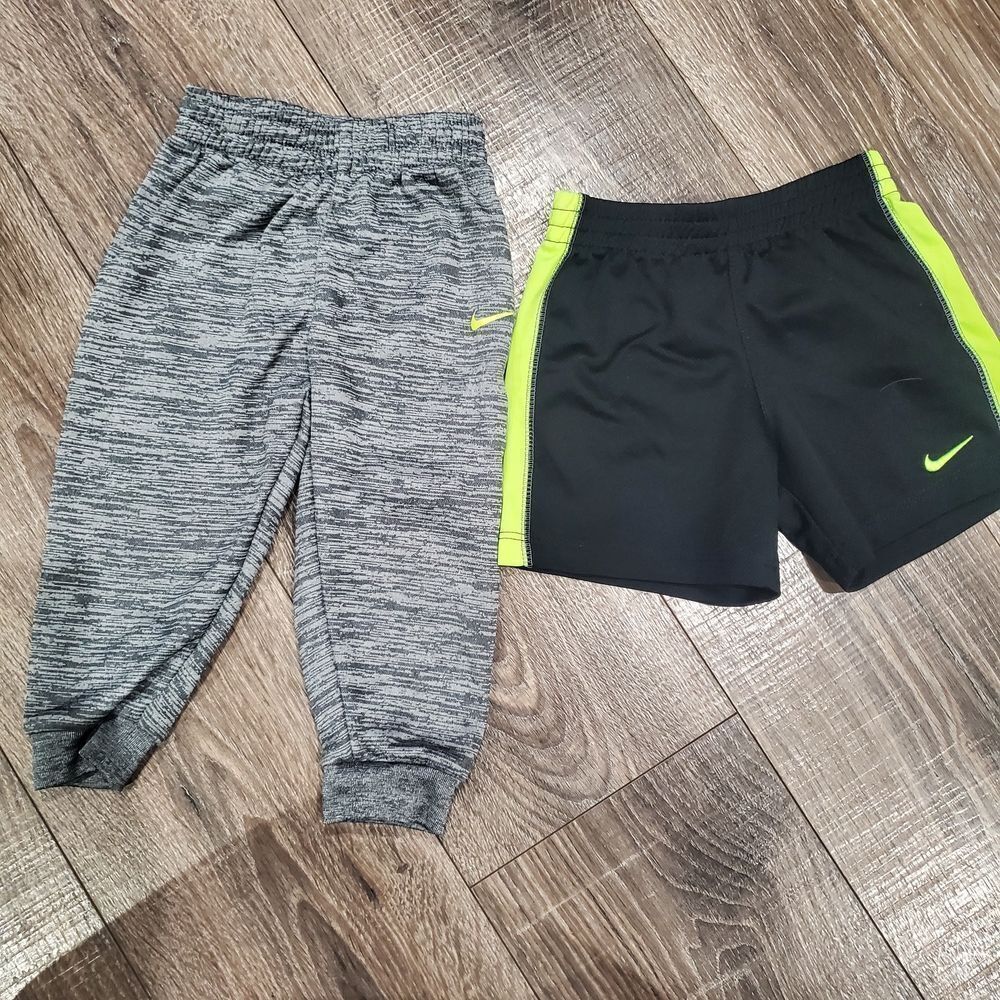Boys Nike Sweatpants & Shorts Set Size 18 Months Gray Joggers  & Black Shorts